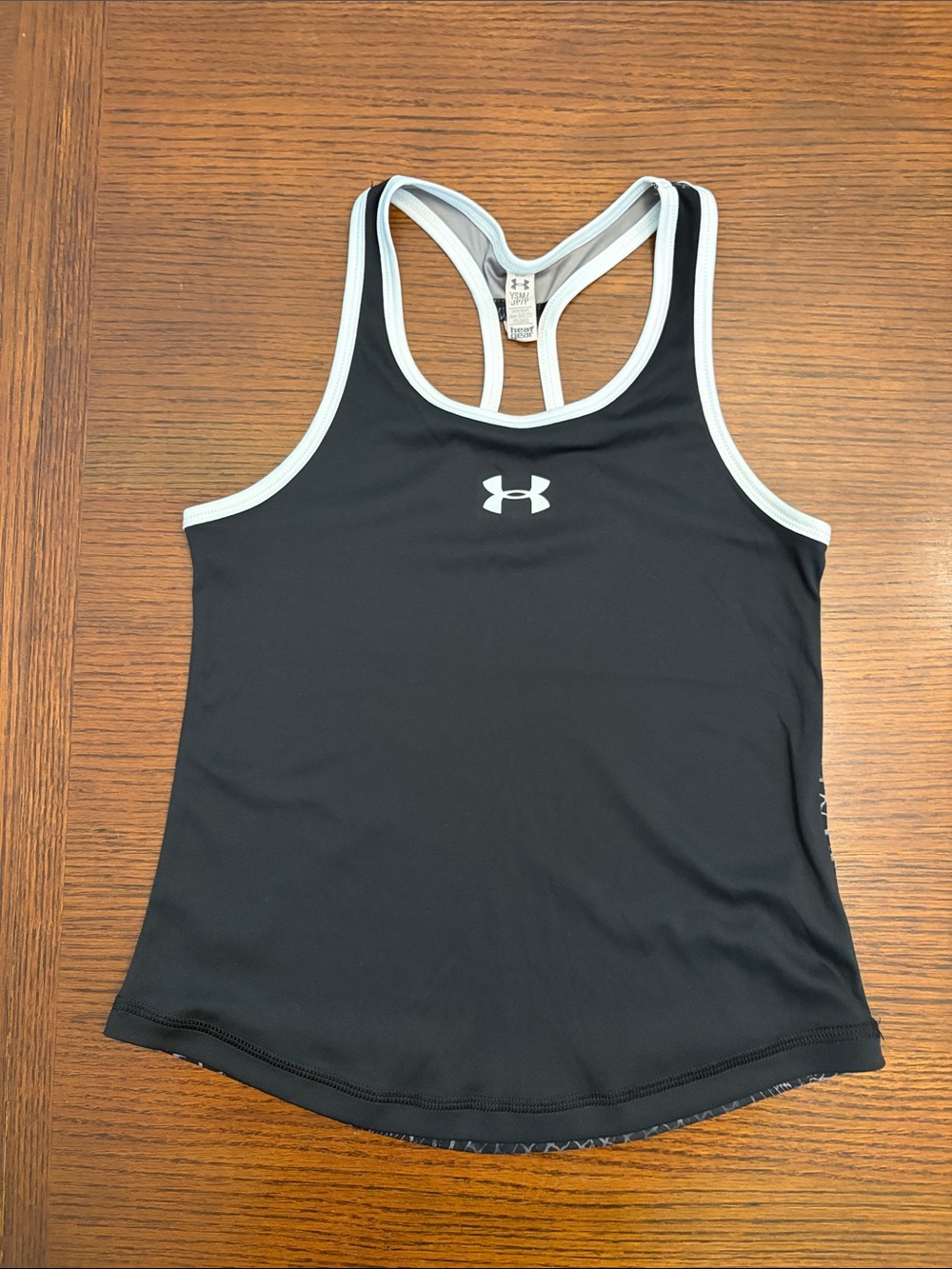 Under Armour Black Racerback Tank with White Trim